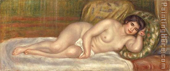 Femme nue couchee painting - Pierre Auguste Renoir Femme nue couchee art painting